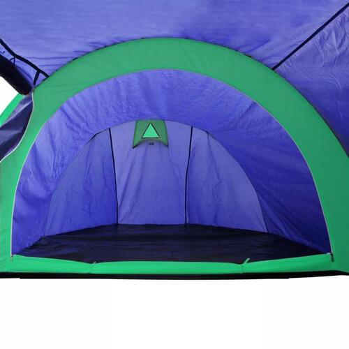 Campingtelt 4 personer blå og grøn