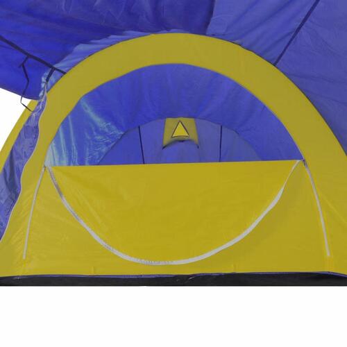 Campingtelt 4 personer marineblå og gul