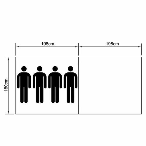 Campingtelt 4 personer marineblå og gul