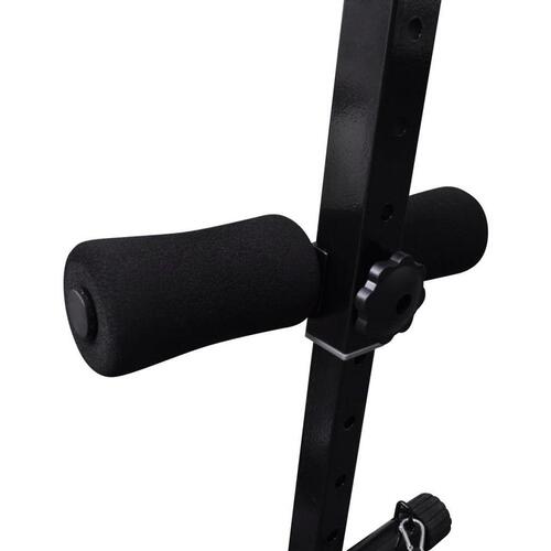 Justerbar multifunktionel sit up-bænk med 3 kg håndvægte