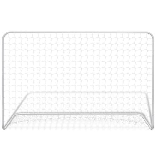 Fodboldmål med net 182x61x122 cm stål hvid