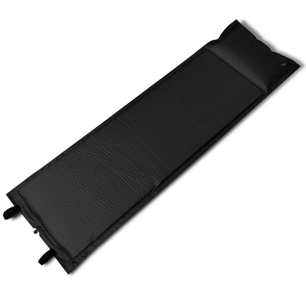 Sort selvoppustelige liggeunderlag 185 x 55 x 3 cm (Single)