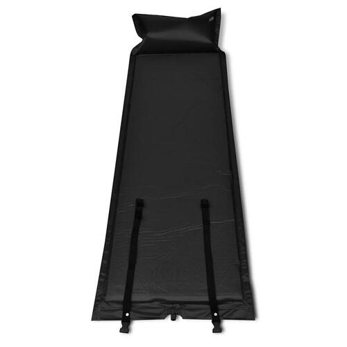Sort selvoppustelige liggeunderlag 185 x 55 x 3 cm (Single)