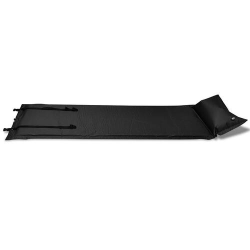 Sort selvoppustelige liggeunderlag 185 x 55 x 3 cm (Single)
