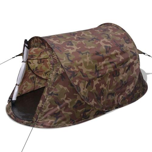 2-personers pop-up telt camouflagefarvet