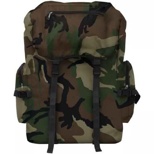 Militærinspireret rygsæk 65 l camouflage