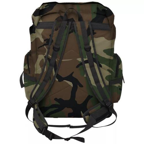 Militærinspireret rygsæk 65 l camouflage