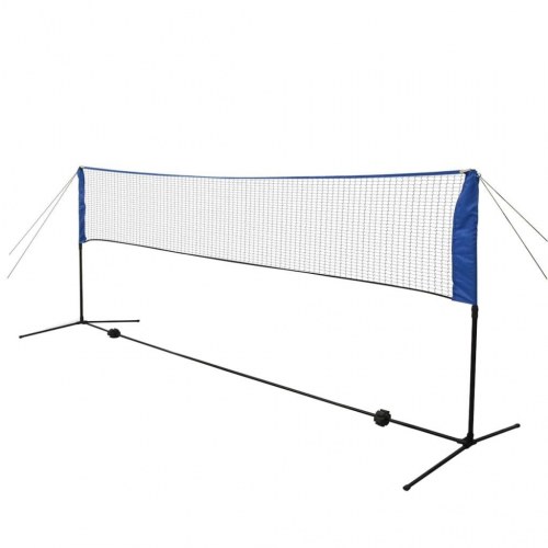 Badmintonsæt med net og fjerbolde - 300 × 155 cm, højdejustérbart