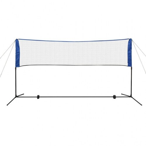 Badmintonsæt med net og fjerbolde - 300 × 155 cm, højdejustérbart