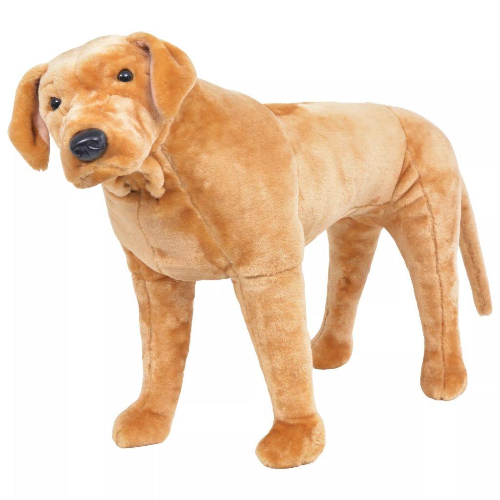 Stående tøjdyr labrador plysstof XXL lysebrun
