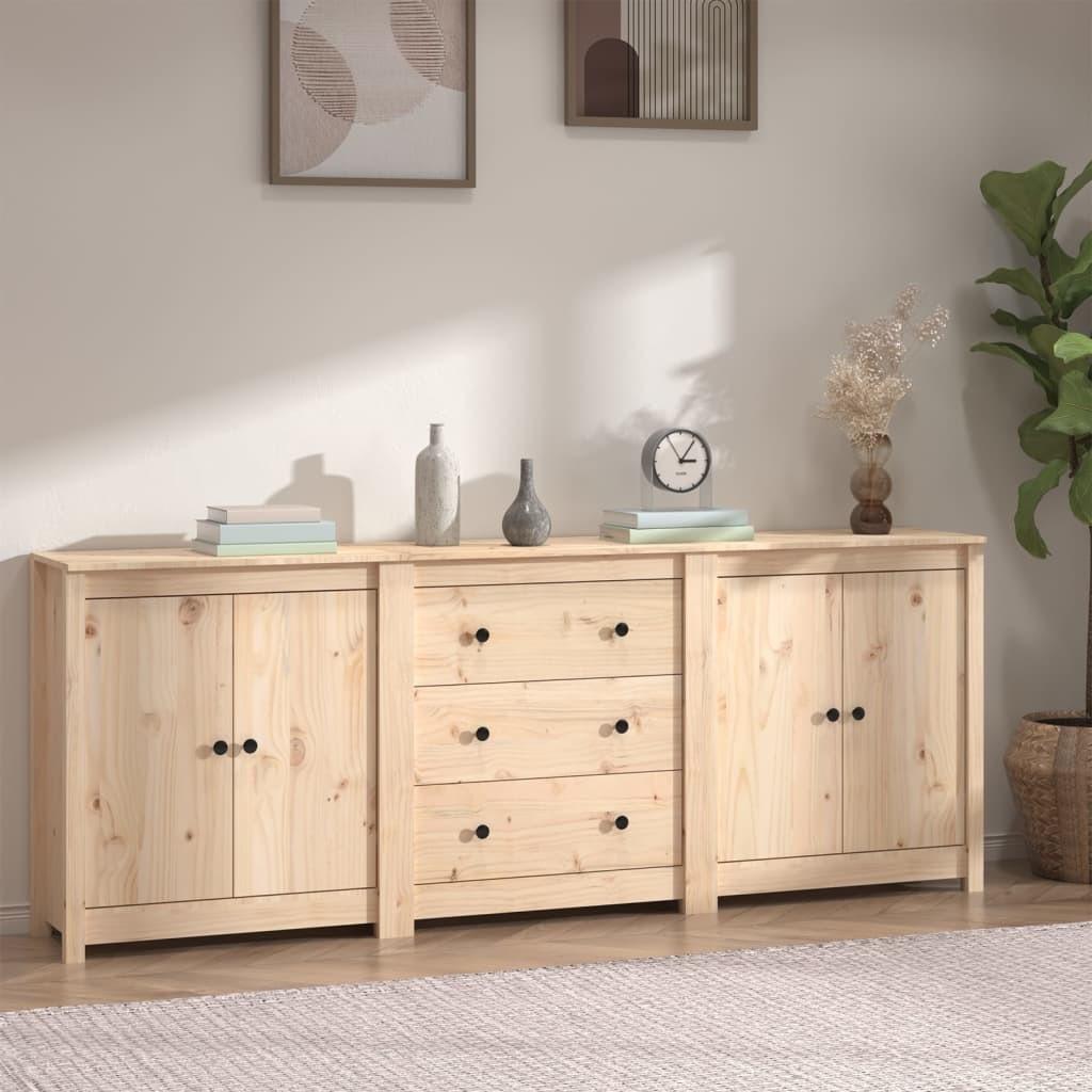 Skænk 210x35x80 cm massivt fyrretræ
