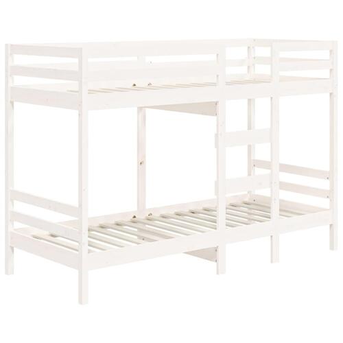Køjeseng 90x200 cm massivt fyrretræ hvid