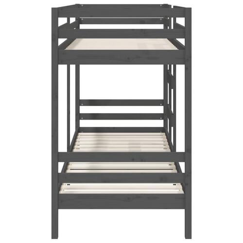 Køjeseng 90x200 cm massivt fyrretræ grå
