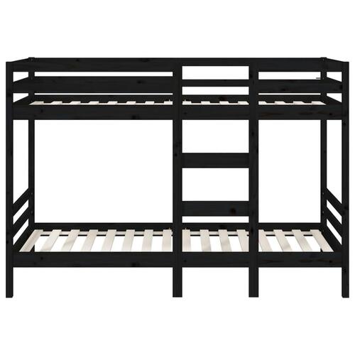 Køjeseng 80x200 cm massivt fyrretræ sort