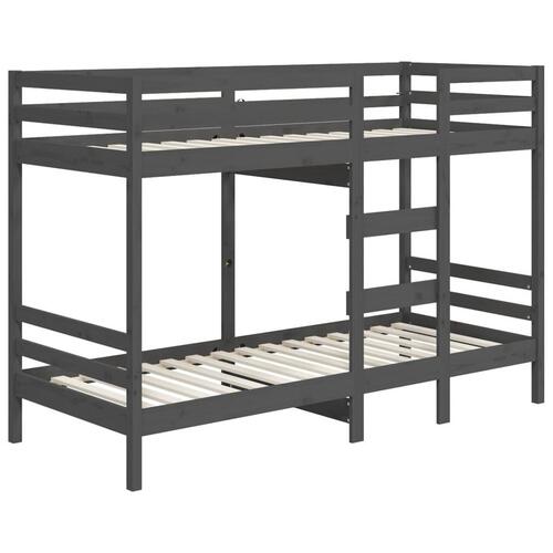Køjeseng 90x190 cm massivt fyrretræ grå