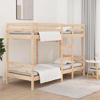 Køjeseng 75x190 cm massivt fyrretræ