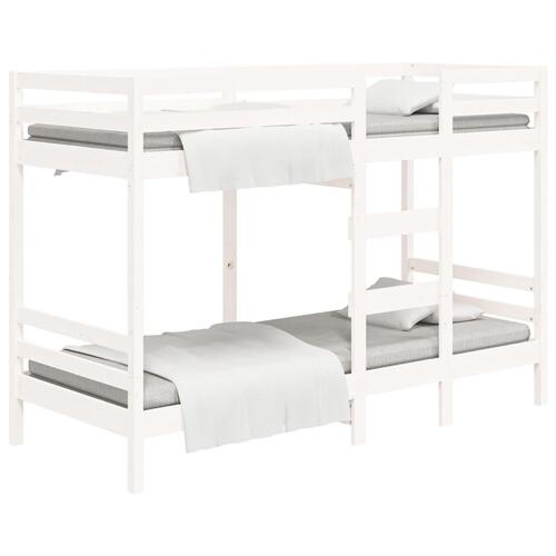 Køjeseng 75x190 cm massivt fyrretræ hvid