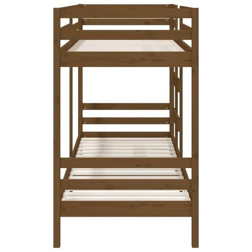 Køjeseng 75x190 cm massivt fyrretræ gyldenbrun