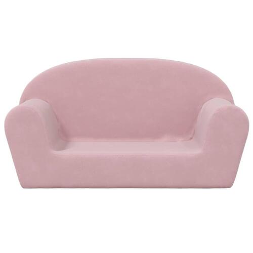 2-personers sofa til børn blødt plys pink