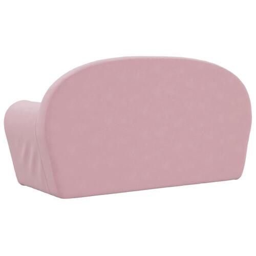 2-personers sofa til børn blødt plys pink