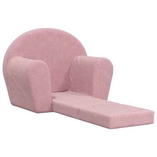 Sofaseng til børn blødt plys lyserød