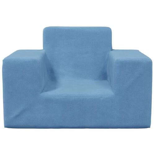 Sofa til børn blødt plys blå