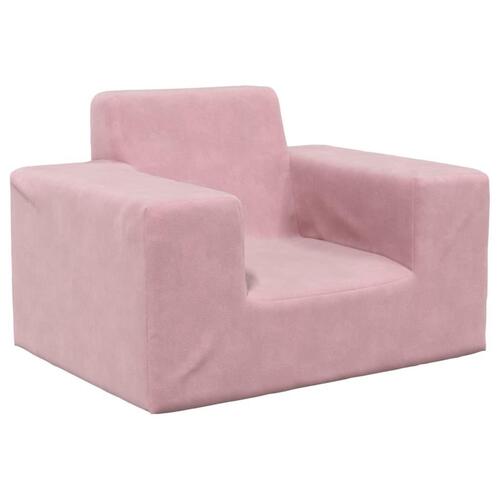 Sofa til børn blødt plys pink