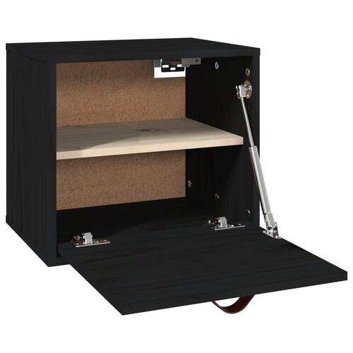 Vægskab 40x30x35 cm massivt fyrretræ sort
