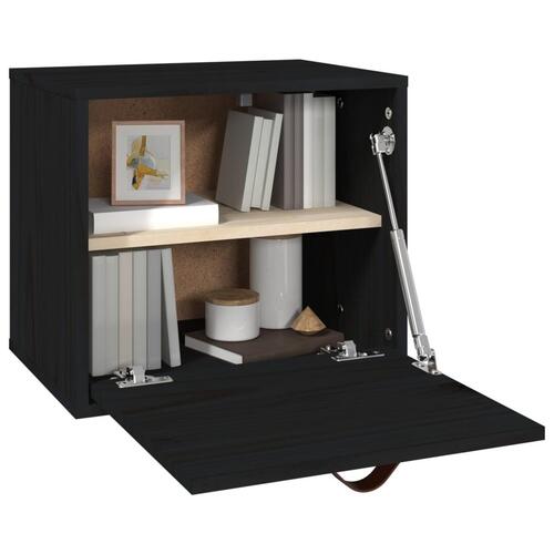 Vægskab 40x30x35 cm massivt fyrretræ sort