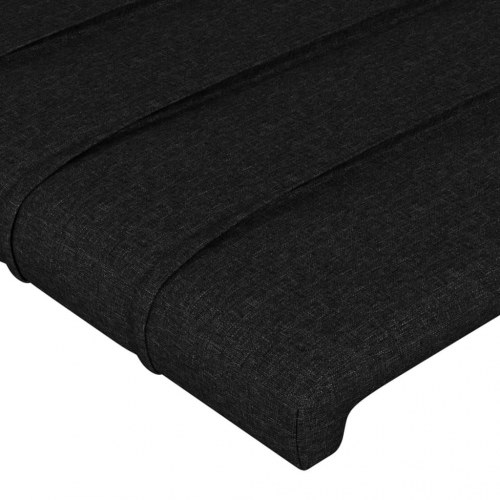 Sengeramme med sengegavl - sort stof 120x200 cm