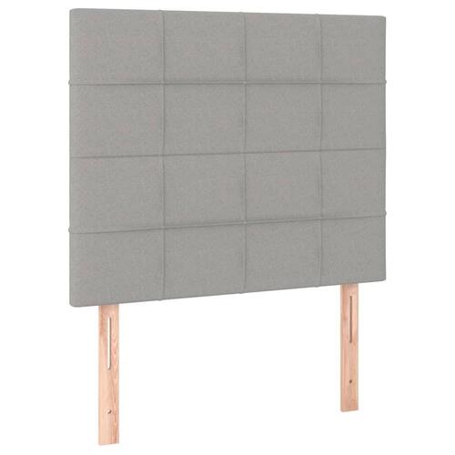 Sengegavle 2 stk. 80x5x78/88 cm stof lysegrå