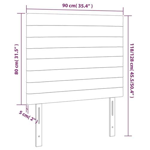 Sengegavle 2 stk. 90x5x78/88 cm stof gråbrun