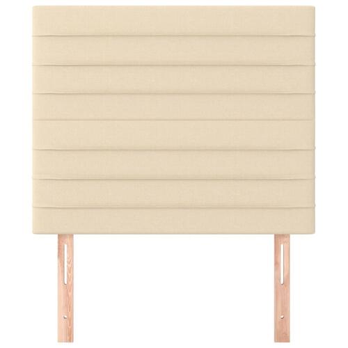 Sengegavle 2 stk. 90x5x78/88 cm stof cremefarvet