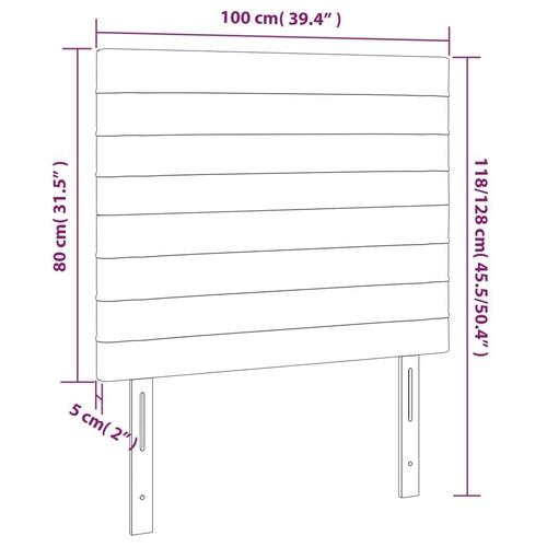 Sengegavle 2 stk. 100x5x78/88 cm stof gråbrun