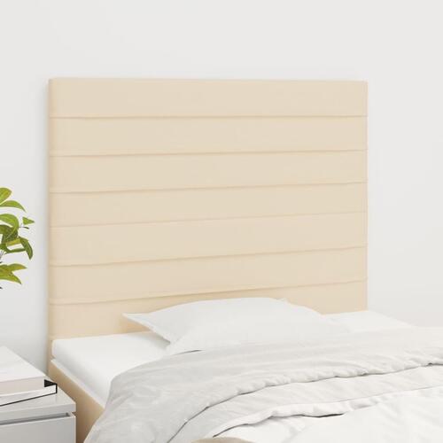 Sengegavle 2 stk. 100x5x78/88 cm stof cremefarvet
