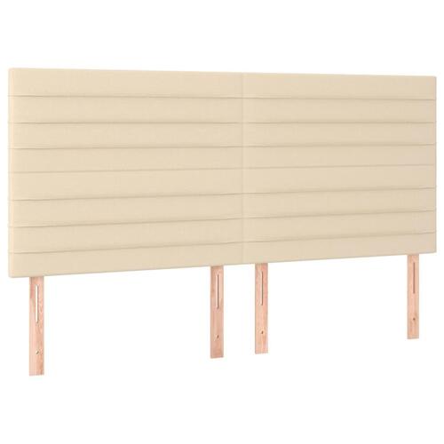 Sengegavle 4 stk. 90x5x78/88 cm stof cremefarvet