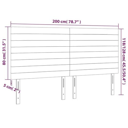 Sengegavle 4 stk. 100x5x78/88 cm stof sort