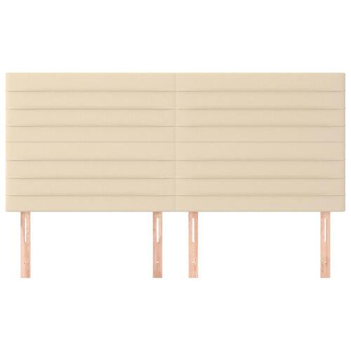 Sengegavle 4 stk. 100x5x78/88 cm stof cremefarvet