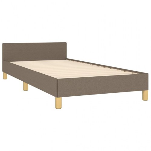 Sengeramme uden madras 90×200 cm - stof, gråbrun med justerbar sengegavl