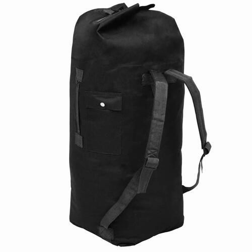 Duffeltaske i militærstil 85 l sort