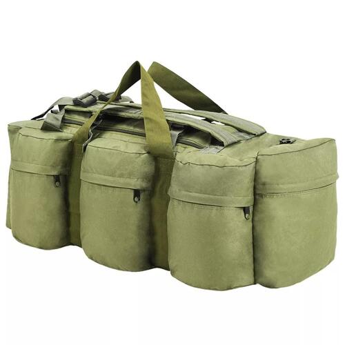 Duffelbag i 3-i-1 army-stil 90 l olivengrøn