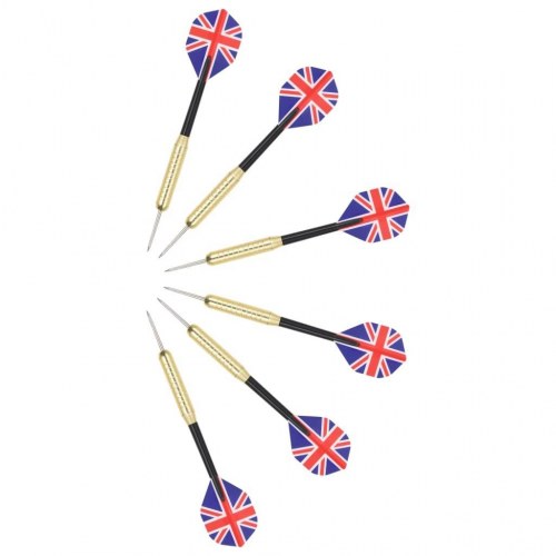 Professionel dartskive i sisal med 6 dartpile og ramme