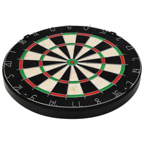 Professionel dartskive i sisal med 6 dartpile og ramme