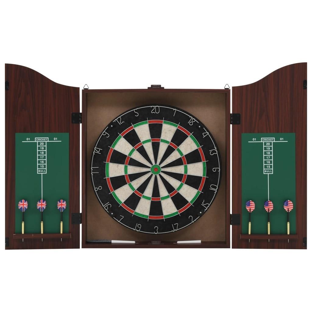 Professionel dartskive i sisal med skab og 6 dartpile