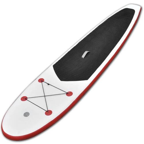 Oppusteligt standup-paddleboardsæt rød og hvid