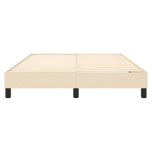 Boxspring sengeramme 140×190 cm i stof - cremefarvet