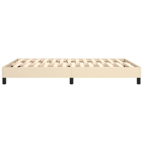 Boxspring sengeramme 140×190 cm i stof - cremefarvet