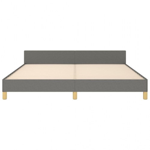Sengeramme med justerbar sengegavl 180x200 cm - stof, mørkegrå