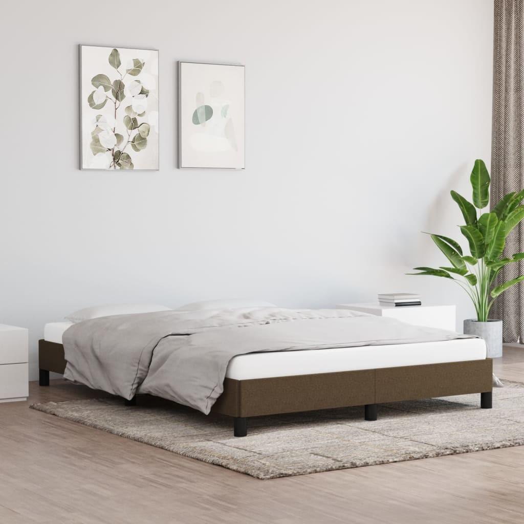 Sengeramme uden madras 140x200 cm stof mørkebrun billede