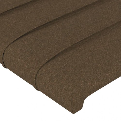 Sengeramme med sengegavl 180x200 cm - stof, mørkebrun